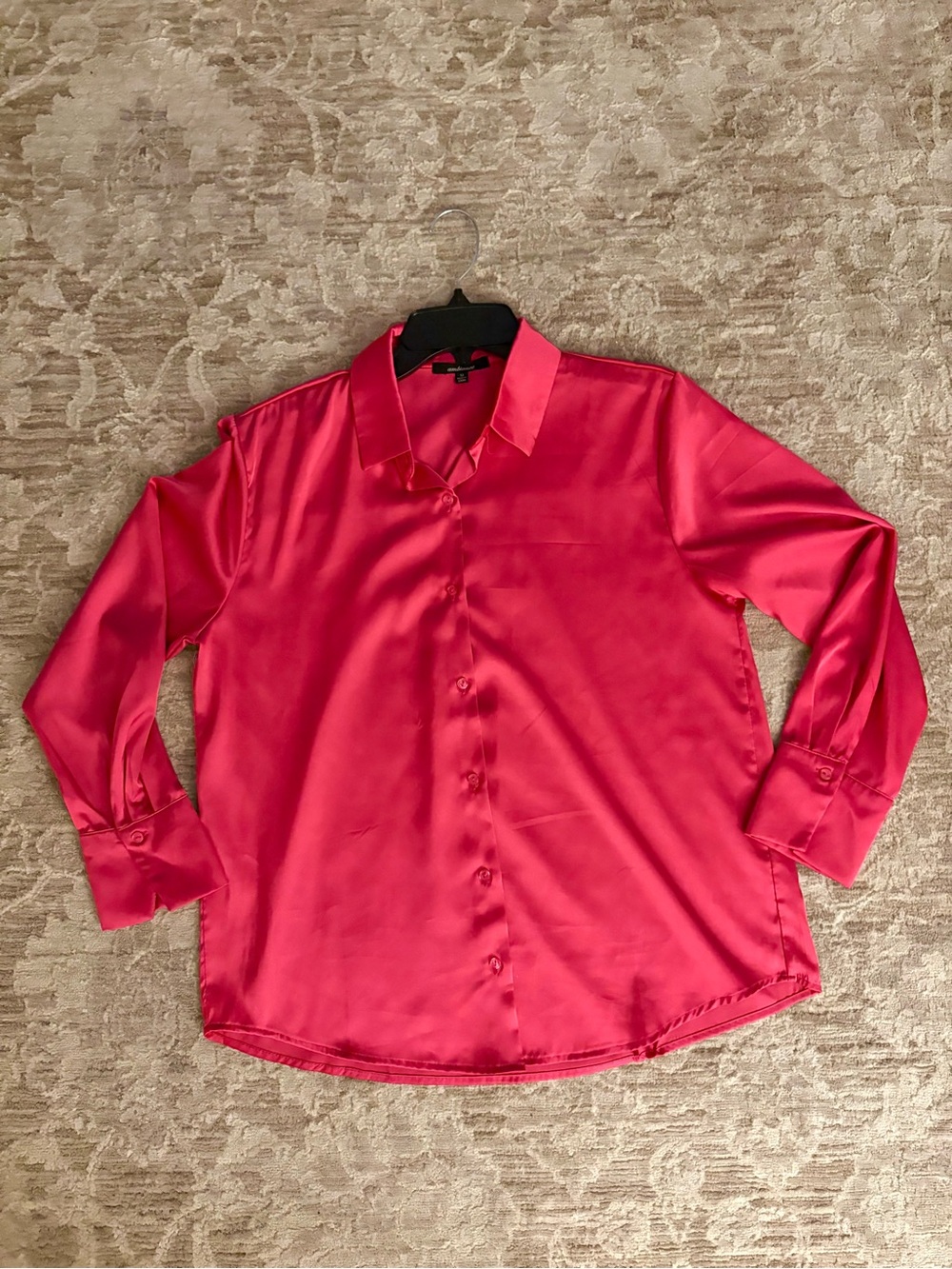 PINK SATIN BUTTON-UP BLOUSE 💖